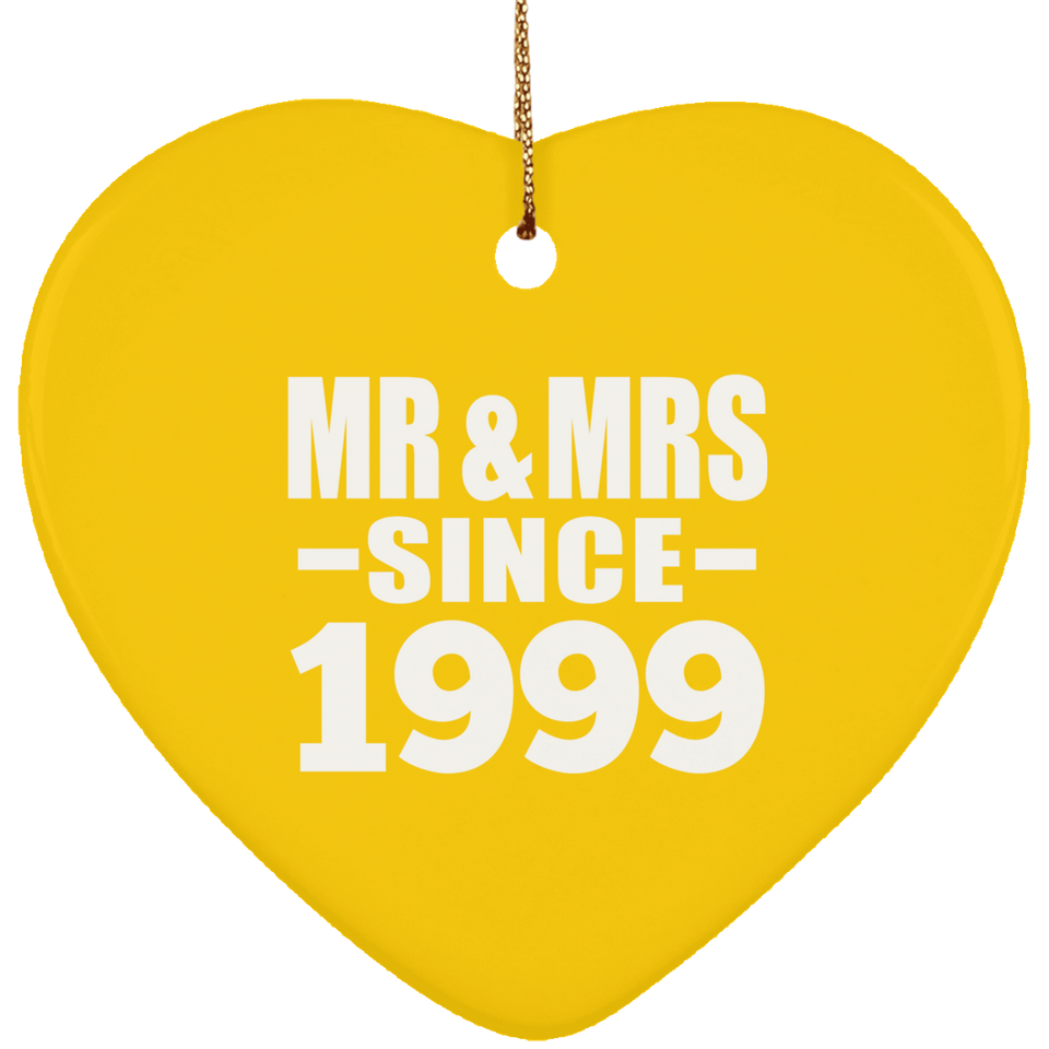 25th Anniversary Mr & Mrs Since 1999 - Heart Ornament