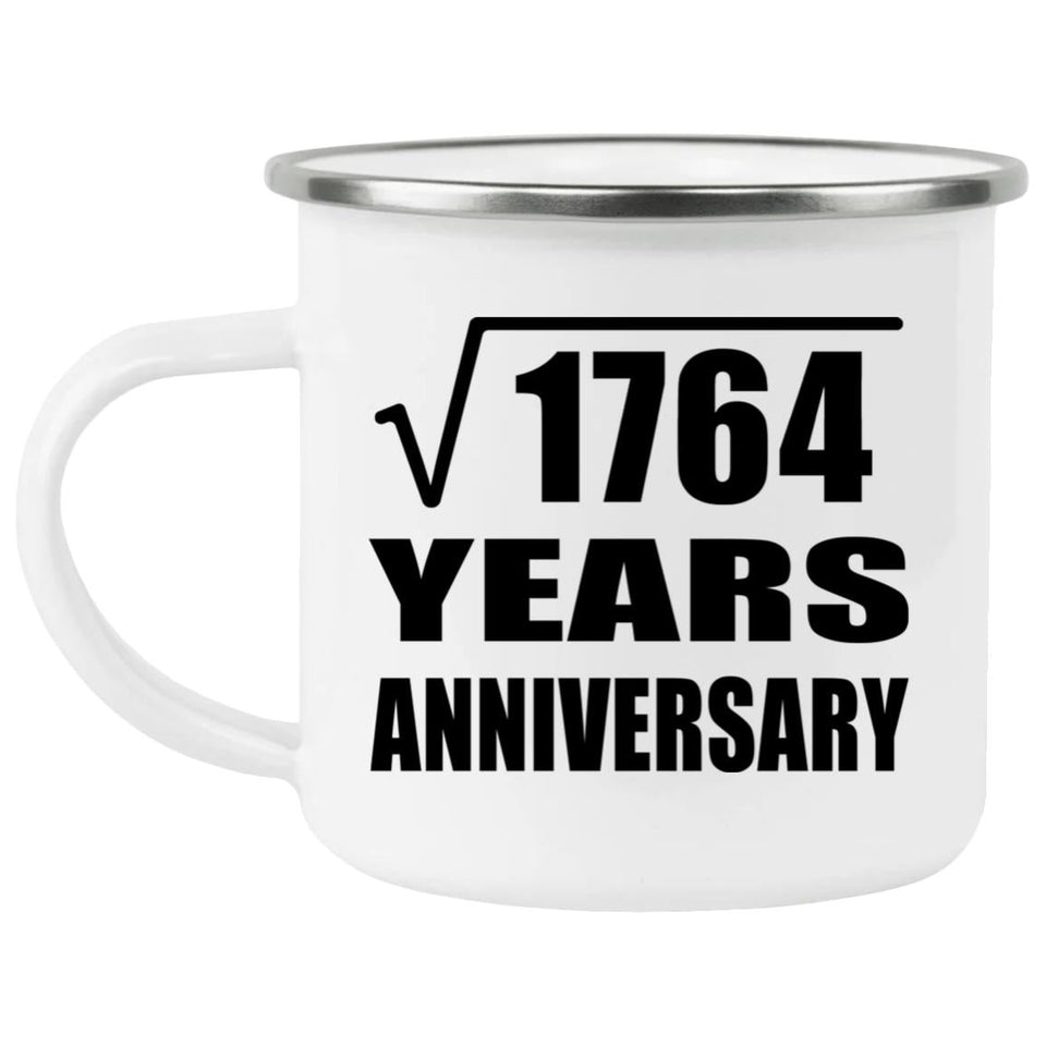 42nd Anniversary Square Root of 1764 Years Anniversary - 12oz Camping Mug