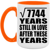88th Anniversary Square Root of 7744 Years Still In Love - 15oz Accent Mug Orange