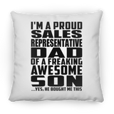 Proud Sales Representative Dad Of Awesome Son - Throw Pillow