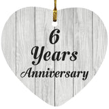 6th Anniversary 6 Years Anniversary - Heart Ornament F
