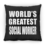 World's Greatest Social Worker - Throw Pillow Black