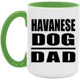 Havanese Dog Dad - 15oz Accent Mug Green