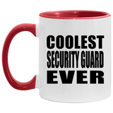 Coolest Security Guard Ever - 11oz Accent Mug Red