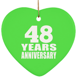 48th Anniversary 48 Years - Heart Ornament