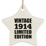 110th Birthday Vintage 1914 Limited Edition - Star Ornament