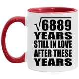 83rd Anniversary Square Root of 6889 Years Still In Love - 11oz Accent Mug Red