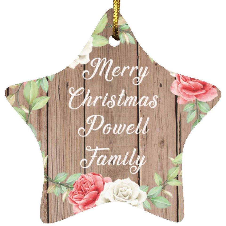 Merry Christmas Powell Family - Star Ornament B