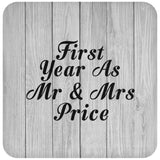 First Year As Mr & Mrs Price - Drink Coaster F