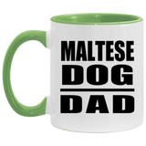 Maltese Dog Dad - 11oz Accent Mug Green