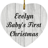 Evelyn Baby's First Christmas - Heart Ornament F