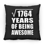 42nd Birthday Square Root of 1764 Years of Being Awesome - Throw Pillow Black