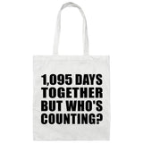 3rd Anniversary 1,095 Days Together Who's Counting - Tote Bag White