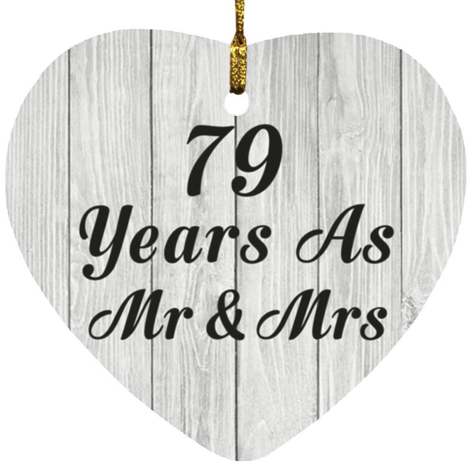 79th Anniversary 79 Years As Mr & Mrs - Heart Ornament F