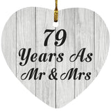 79th Anniversary 79 Years As Mr & Mrs - Heart Ornament F