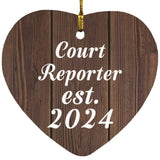 Court Reporter Established Est. 2024 - Heart Ornament D