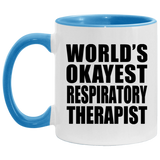 World's Okayest Respiratory Therapist - 11oz Accent Mug Blue