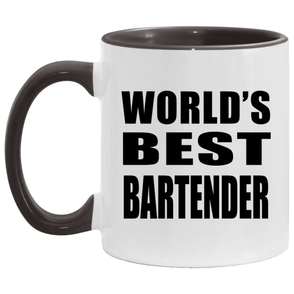 World's Best Bartender - 11oz Accent Mug Black
