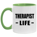 Therapist Life - 11oz Accent Mug Green