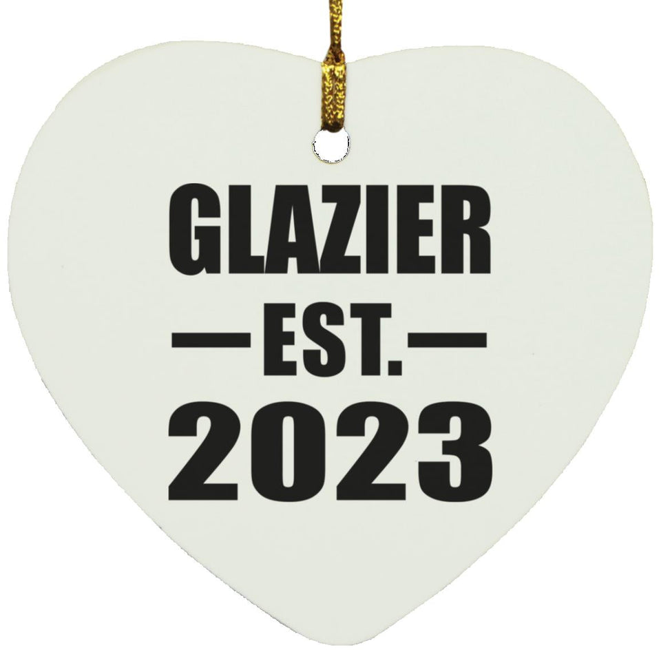 Glazier Established EST. 2023 - Heart Ornament