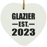 Glazier Established EST. 2023 - Heart Ornament