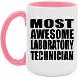 Most Awesome Laboratory Technician - 15oz Accent Mug Pink