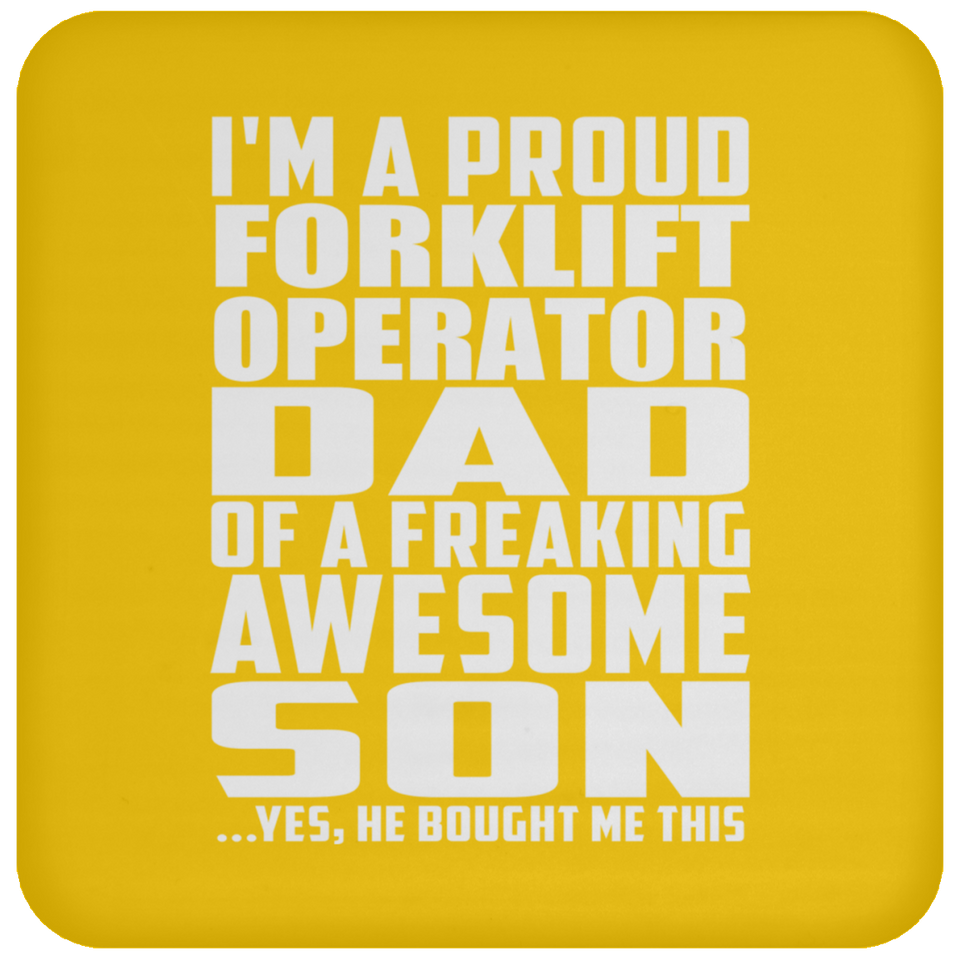 Proud Forklift Operator Dad Of Awesome Son - Drink Coaster