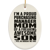 Proud Purchasing Manager Mom Of Awesome Son - Oval Ornament