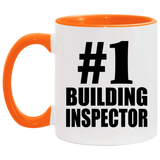 Number One #1 Building Inspector - 11oz Accent Mug Orange