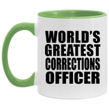 World's Greatest Corrections Officer - 11oz Accent Mug Green