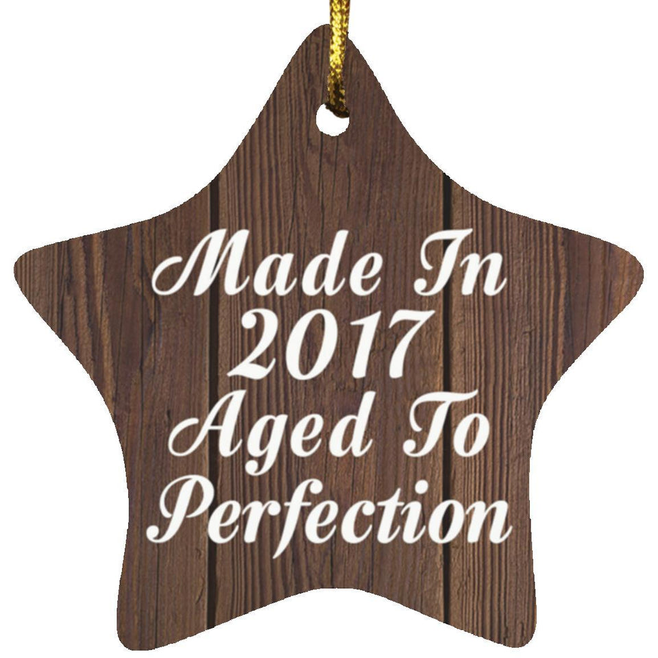 7th Birthday Made In 2017 Aged To Perfection - Star Ornament D