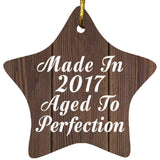 7th Birthday Made In 2017 Aged To Perfection - Star Ornament D