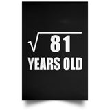 9th Birthday Square Root of 81 Years Old - Poster Portrait