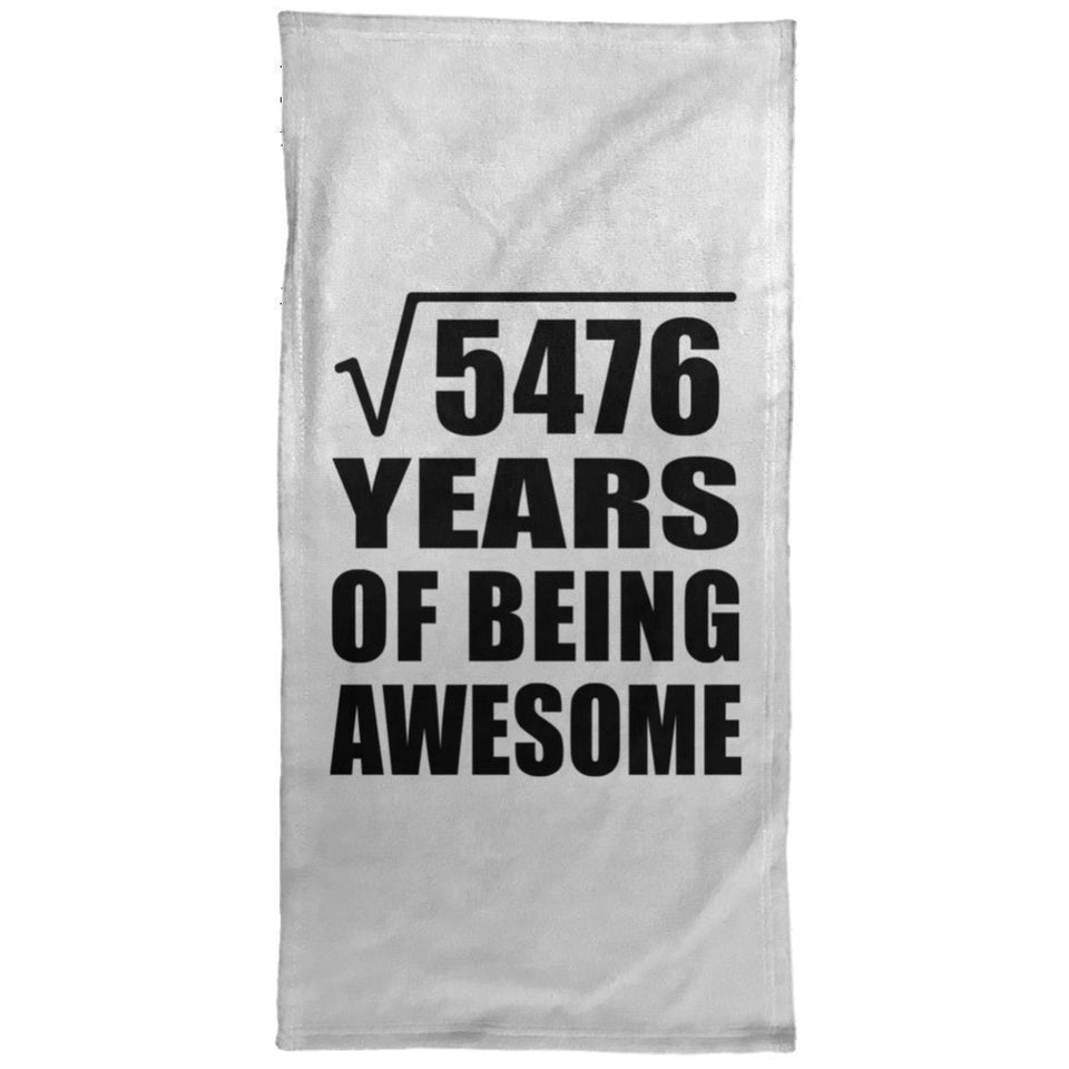 74th Birthday Square Root of 5476 Years of Being Awesome - Hand Towel