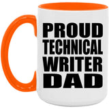 Proud Technical Writer Dad - 15oz Accent Mug Orange