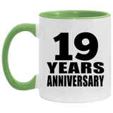 19th Anniversary 19 Years - 11oz Accent Mug Green