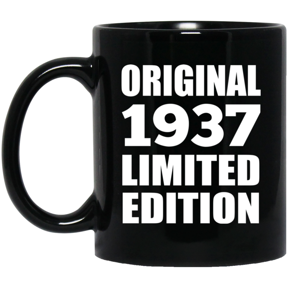 87th Birthday Original 1937 Limited Edition - 11oz Coffee Mug Black
