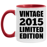 9th Birthday Vintage 2015 Limited Edition - 11oz Accent Mug Red