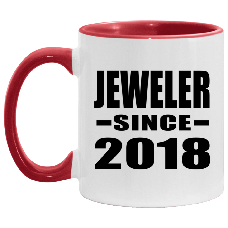 Jeweler Since 2018 - 11oz Accent Mug Red