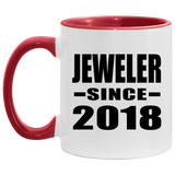 Jeweler Since 2018 - 11oz Accent Mug Red