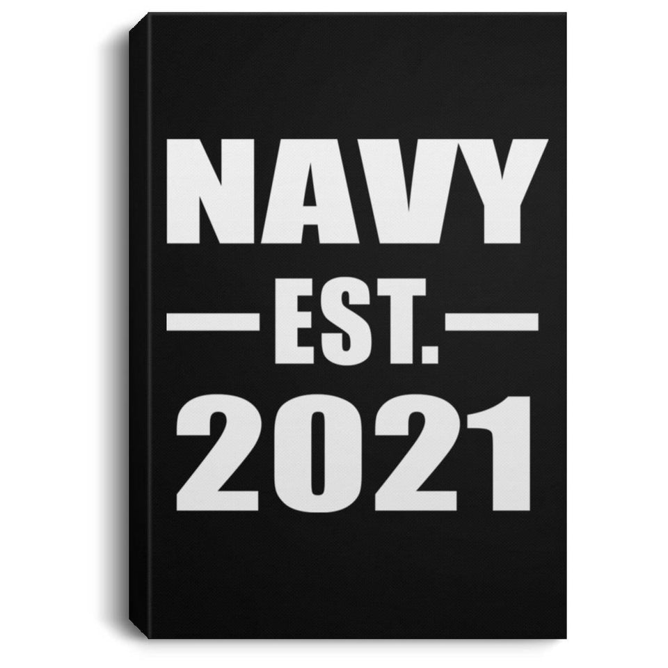 Navy Established EST. 2021 - Canvas Portrait