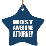 Most Awesome Attorney - Star Ornament