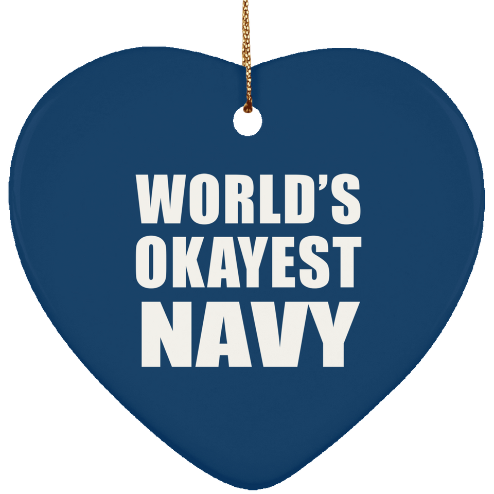 World's Okayest Navy - Heart Ornament