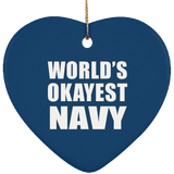 World's Okayest Navy - Heart Ornament