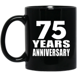 75th Anniversary 75 Years - 11 Oz Coffee Mug Black