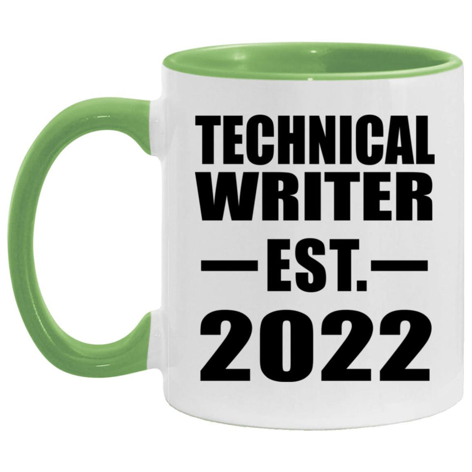 Technical Writer Established EST. 2022 - 11oz Accent Mug Green