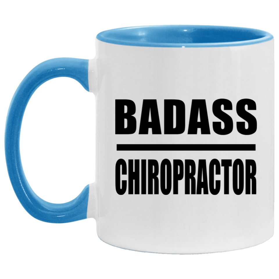 Badass Chiropractor - 11oz Accent Mug Blue