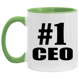 Number One #1 CEO - 11oz Accent Mug Green