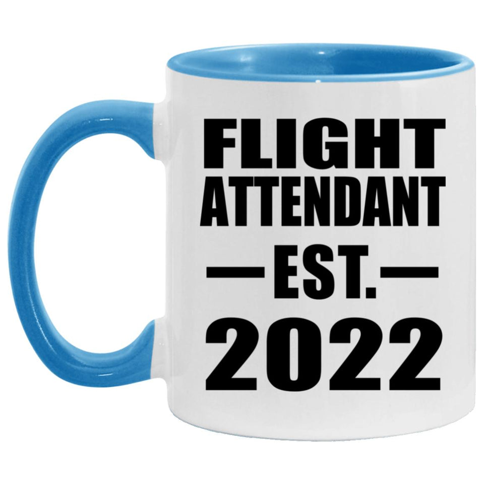 Flight Attendant Established EST. 2022 - 11oz Accent Mug Blue