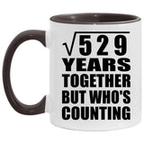 23rd Anniversary Square Root of 529 Years Who's Counting - 11oz Accent Mug Black
